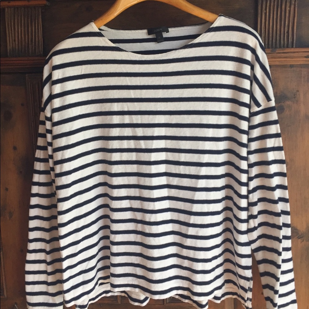 J. Crew Striped Boatneck Tee Navy Cream XL ⛵️
